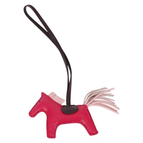 HERMES Rodeo Charm PM Charm Leather Pink Auth 133735 - Picture 1 of 12
